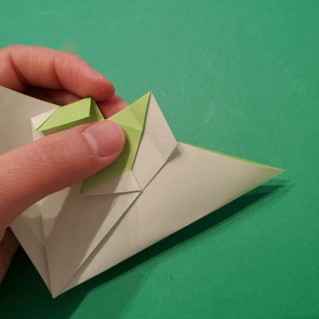 朝顔の折り紙 リースの作り方折り方①土台(40)