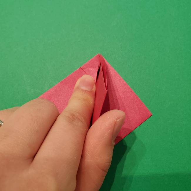 朝顔の折り紙 難しい立体的な折り方作り方(17)
