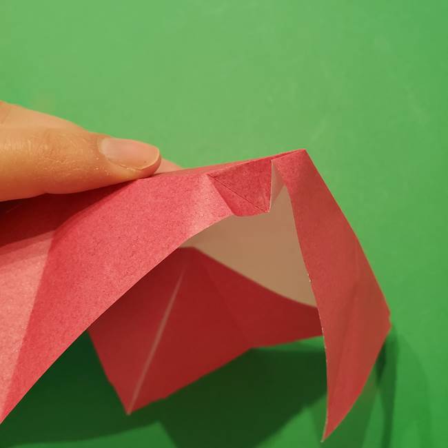 朝顔の折り紙 難しい立体的な折り方作り方(24)