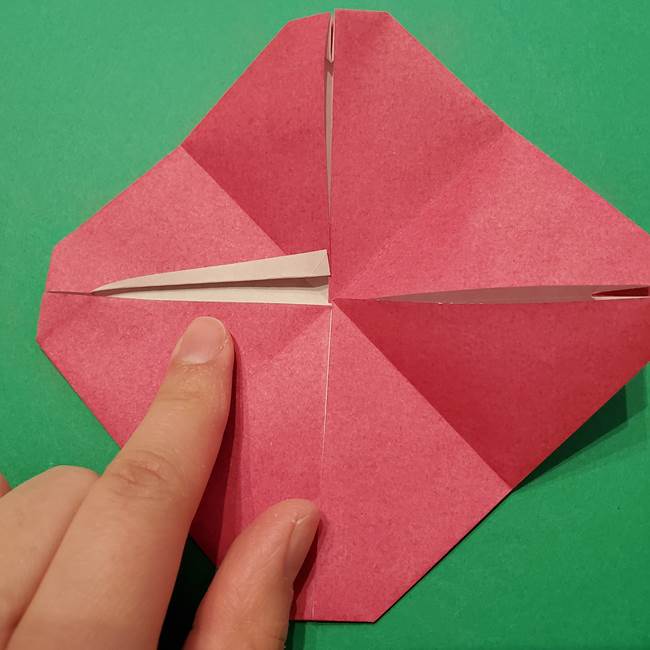 朝顔の折り紙 難しい立体的な折り方作り方(28)