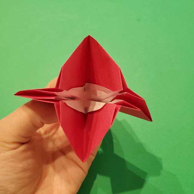 朝顔の折り紙 難しい立体的な折り方作り方(32)