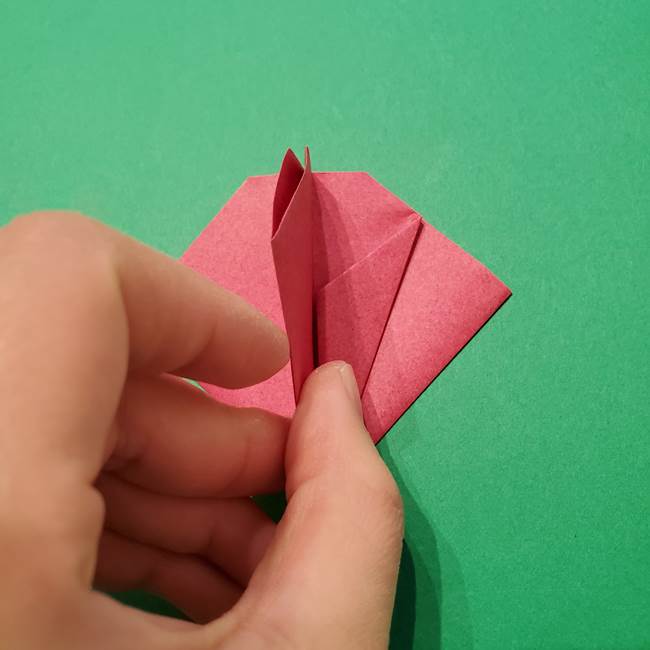 朝顔の折り紙 難しい立体的な折り方作り方(40)