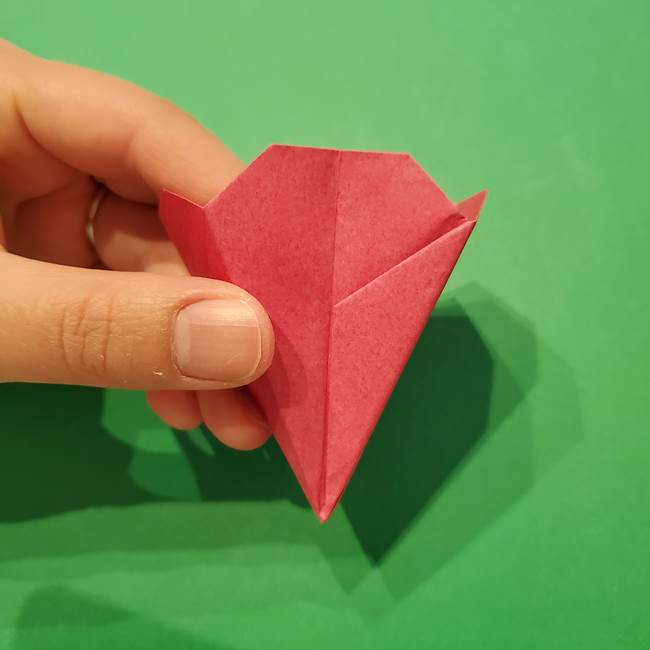 朝顔の折り紙 難しい立体的な折り方作り方(47)