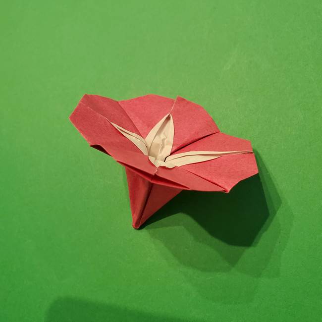 朝顔の折り紙 難しい立体的な折り方作り方(53)