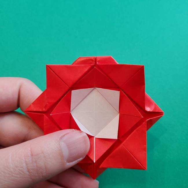 母の日の折り紙 バラの簡単な折り方作り方(21)