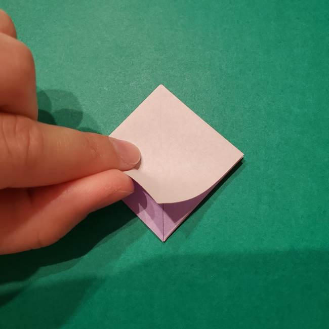 6 月の折り紙 あじさいを立体に折る折り方作り方(11)