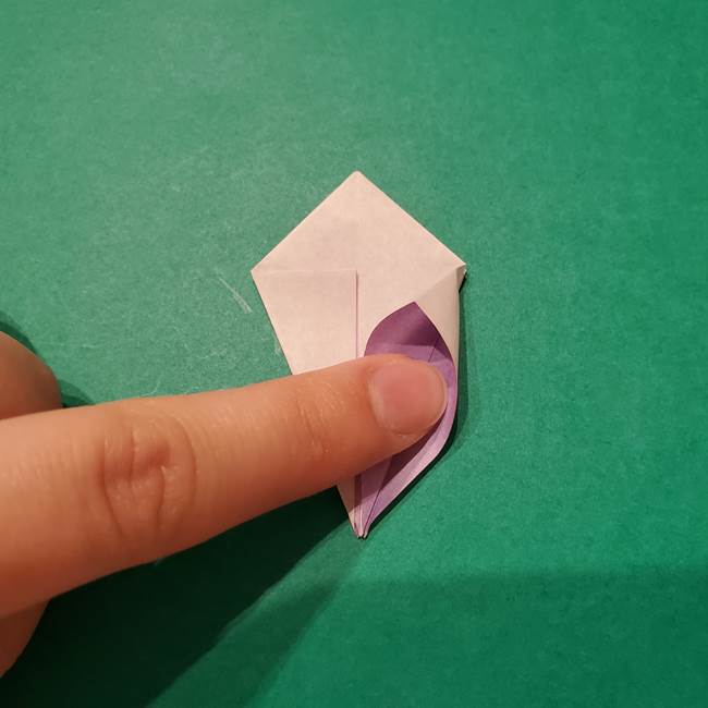 6 月の折り紙 あじさいを立体に折る折り方作り方(14)