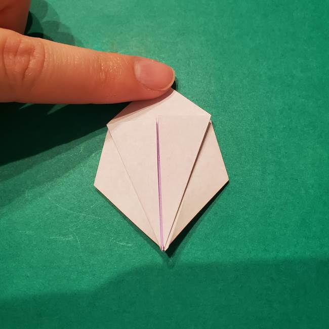 6 月の折り紙 あじさいを立体に折る折り方作り方(17)