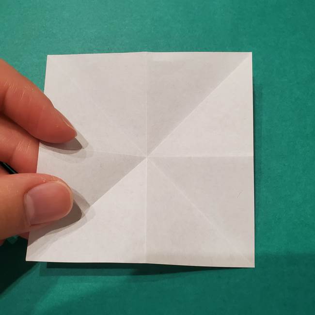 6 月の折り紙 あじさいを立体に折る折り方作り方(9)