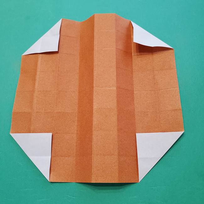 ひまわりの折り紙(8枚の花びら)の折り方作り方②中心(10)