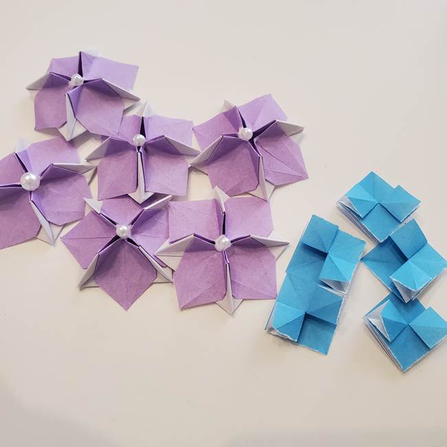 ガクアジサイの折り紙 折り方作り方1