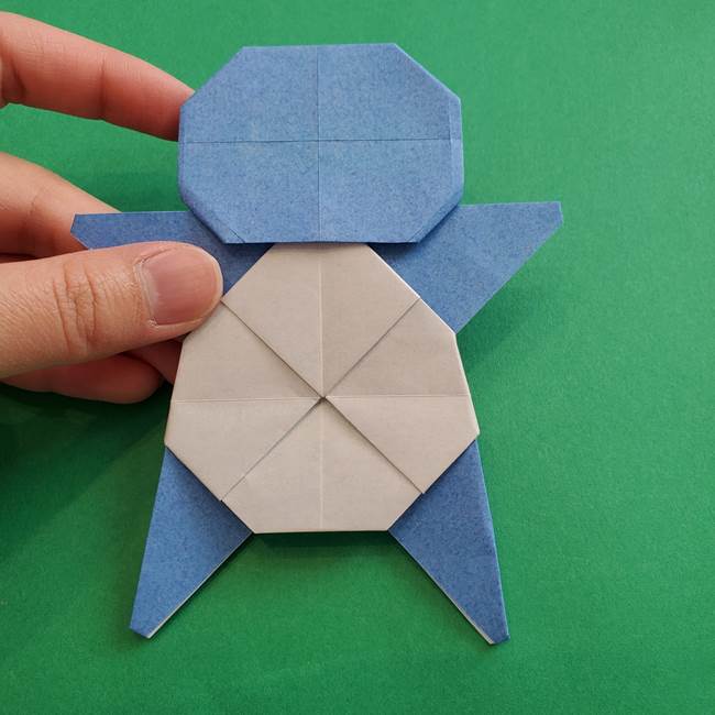 ポケモンの折り紙 簡単なゼニガメの折り方作り方③完成(3)