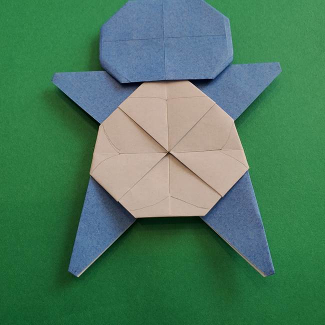 ポケモンの折り紙 簡単なゼニガメの折り方作り方③完成(4)