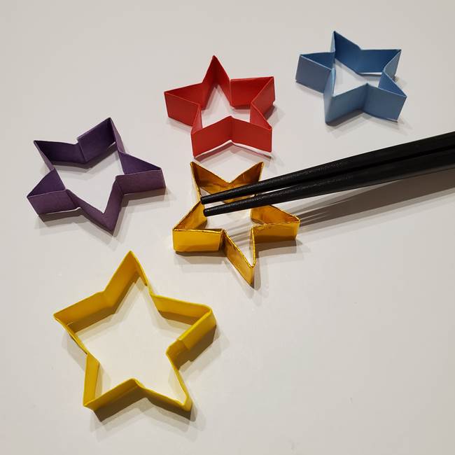 七夕の箸置きの折り紙☆かわいい星型の作り方折り方(20)