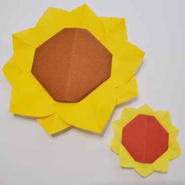 折り紙 ひまわりのメダルとコースター☆かわいい夏小物の折り方作り方