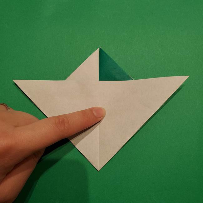 折り紙 笹の葉リースの作り方②Bユニットの折り方(2)