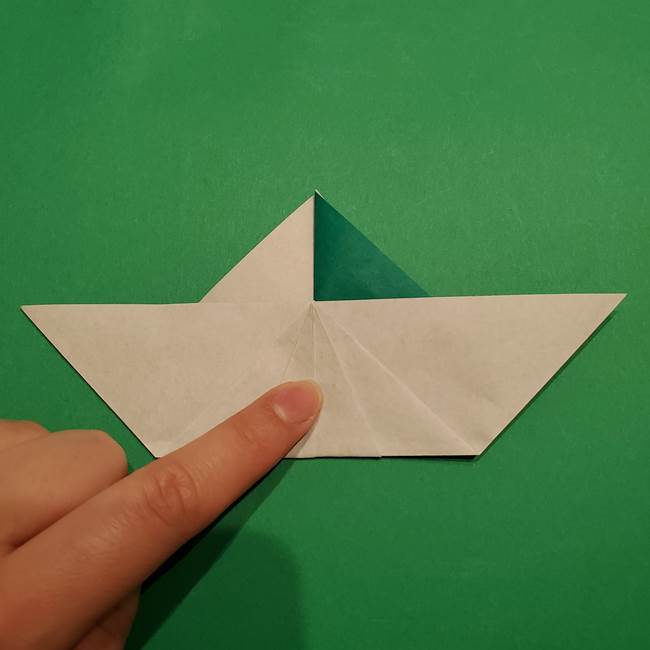 折り紙 笹の葉リースの作り方②Bユニットの折り方(3)