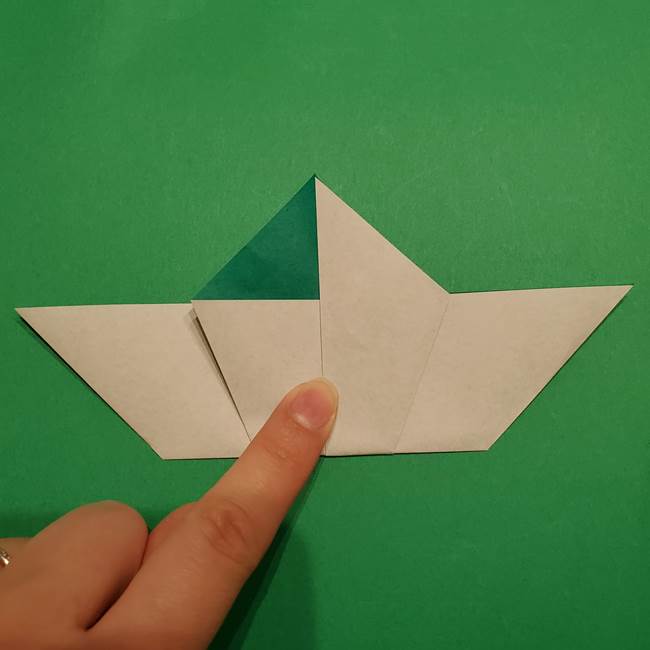 折り紙 笹の葉リースの作り方②Bユニットの折り方(4)