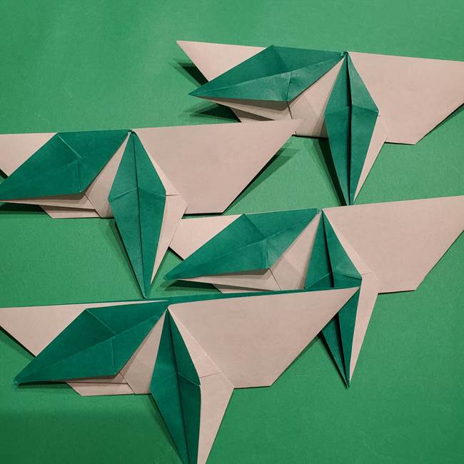 折り紙 笹の葉リース作り方①Aユニットの折り方(34)