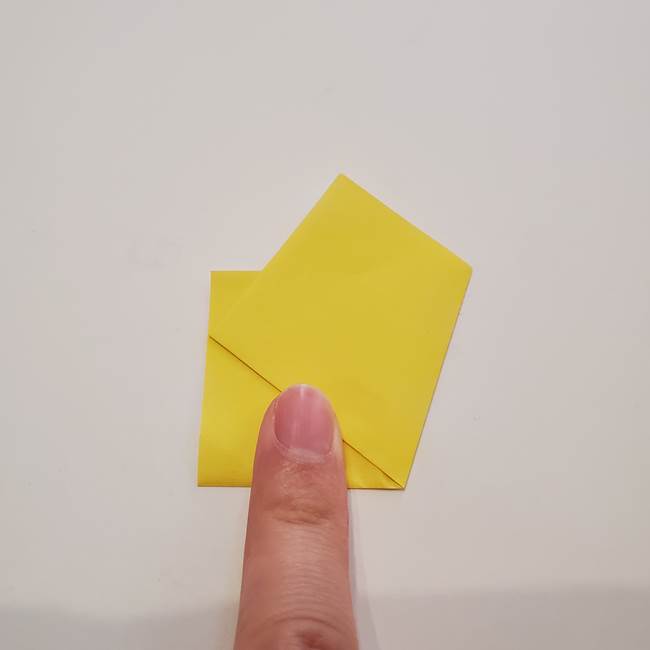 折り紙のひまわり メダルとコースターの折り方作り方①花びら(3)