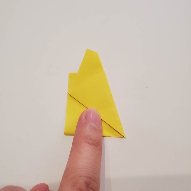 折り紙のひまわり メダルとコースターの折り方作り方①花びら(4)