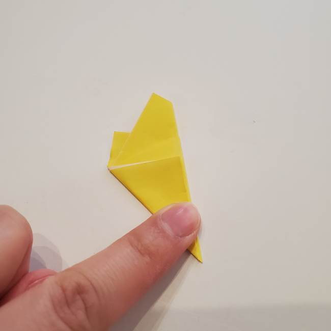 折り紙のひまわり メダルとコースターの折り方作り方①花びら(5)