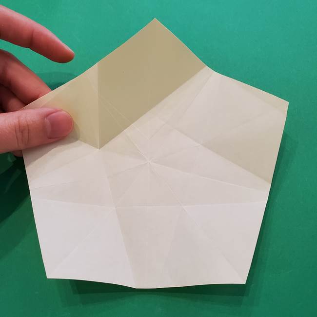 折り紙の星を1枚でつくる難しい作り方折り方②折る(13)
