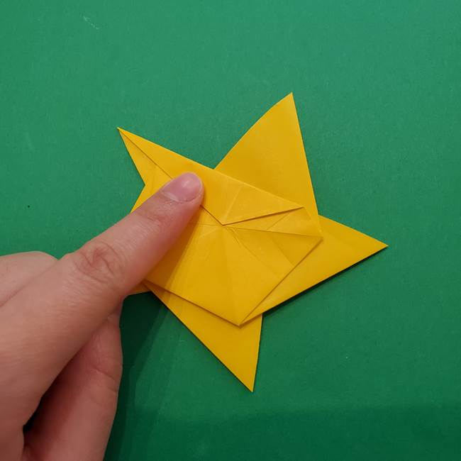 折り紙の星を1枚でつくる難しい作り方折り方②折る(21)