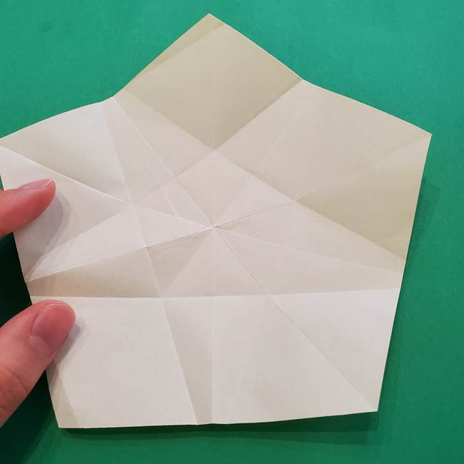 折り紙の星を1枚でつくる難しい作り方折り方②折る(7)