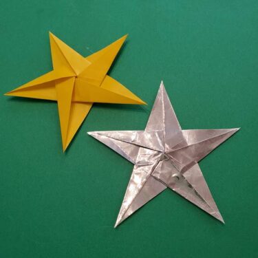 折り紙の星を1枚で！難しいけどかっこいい上級者向けの作り方折り方(平面)