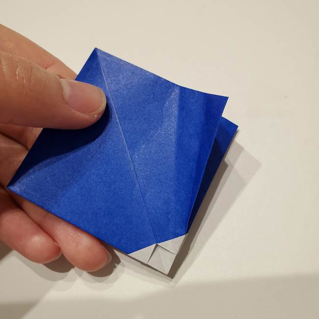桔梗の花を折り紙一枚で立体的につくる折り方(20)