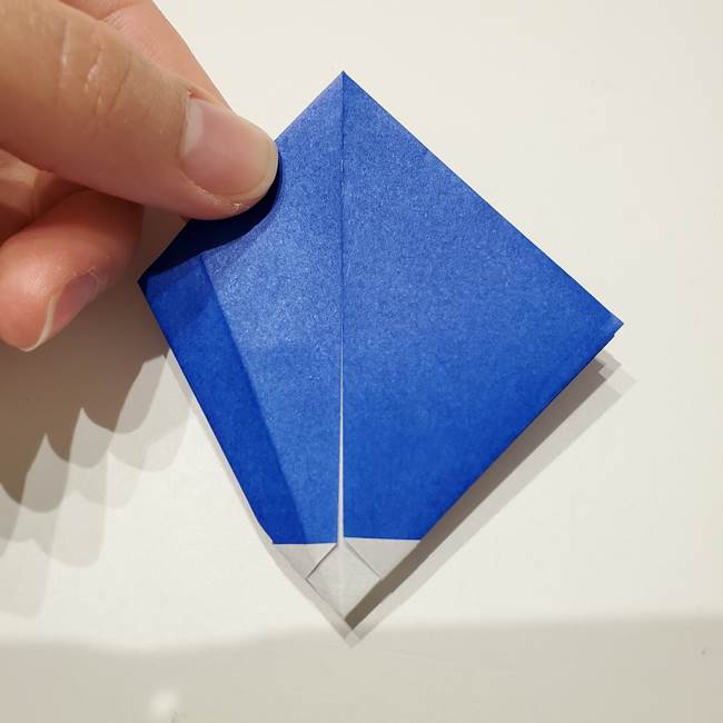 桔梗の花を折り紙一枚で立体的につくる折り方(25)
