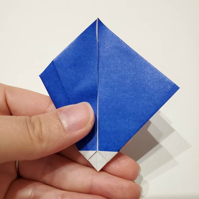 桔梗の花を折り紙一枚で立体的につくる折り方(27)