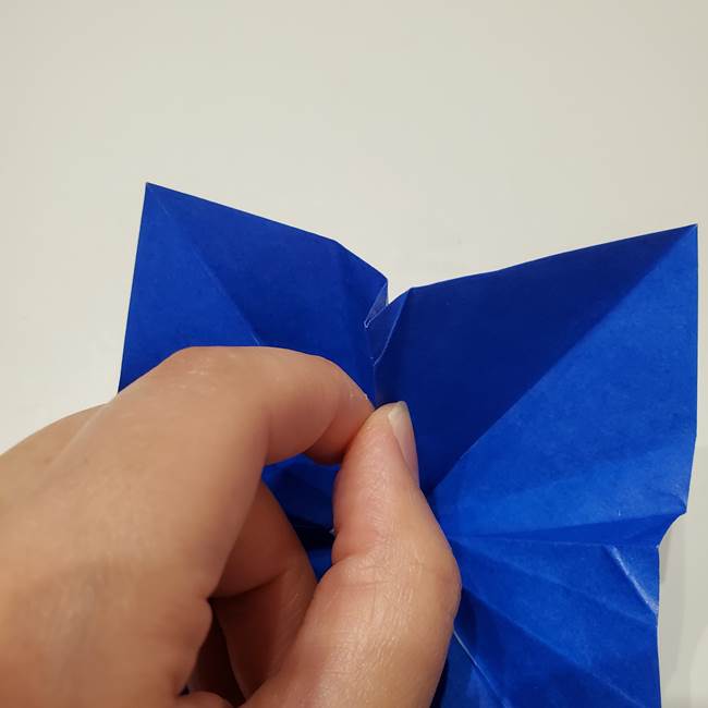 桔梗の花を折り紙一枚で立体的につくる折り方(31)
