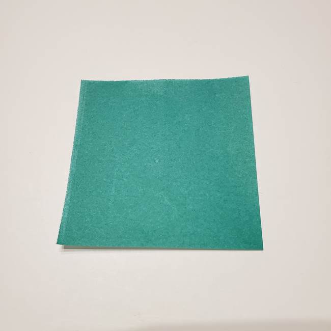 桔梗の葉っぱの折り紙 簡単な折り方作り方①葉っぱ(1)