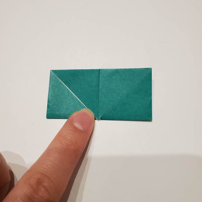 桔梗の葉っぱの折り紙 簡単な折り方作り方②ガク(10)