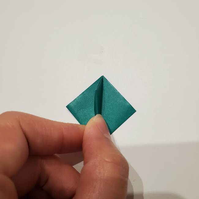 桔梗の葉っぱの折り紙 簡単な折り方作り方②ガク(19)