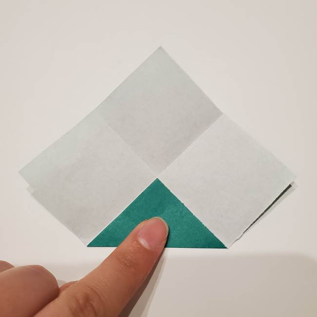 桔梗の葉っぱの折り紙 簡単な折り方作り方②ガク(6)
