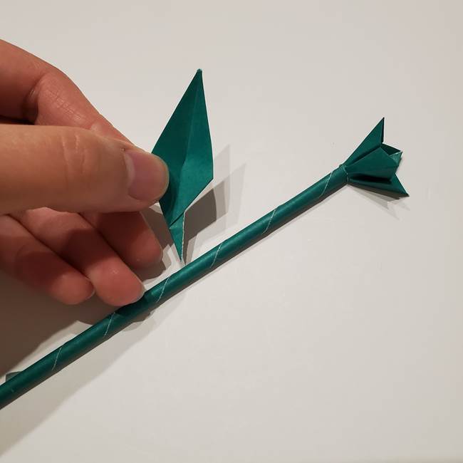 桔梗の葉っぱの折り紙 簡単な折り方作り方④完成(10)