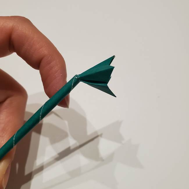 桔梗の葉っぱの折り紙 簡単な折り方作り方④完成(9)