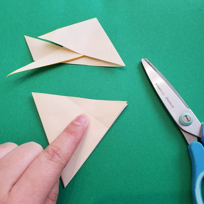 水仙の折り紙 平面の折り方作り方①準備(17)