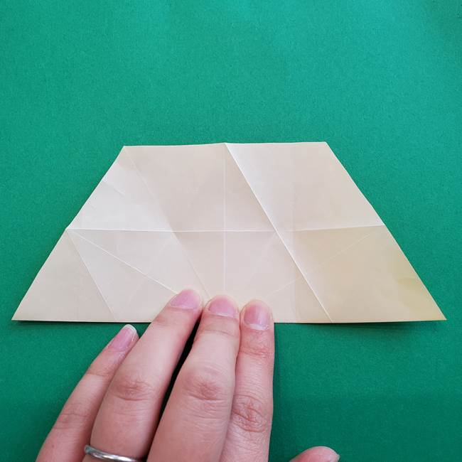 水仙の折り紙 平面の折り方作り方②花(11)