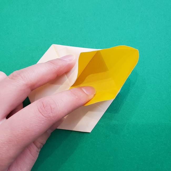 水仙の折り紙 平面の折り方作り方②花(31)