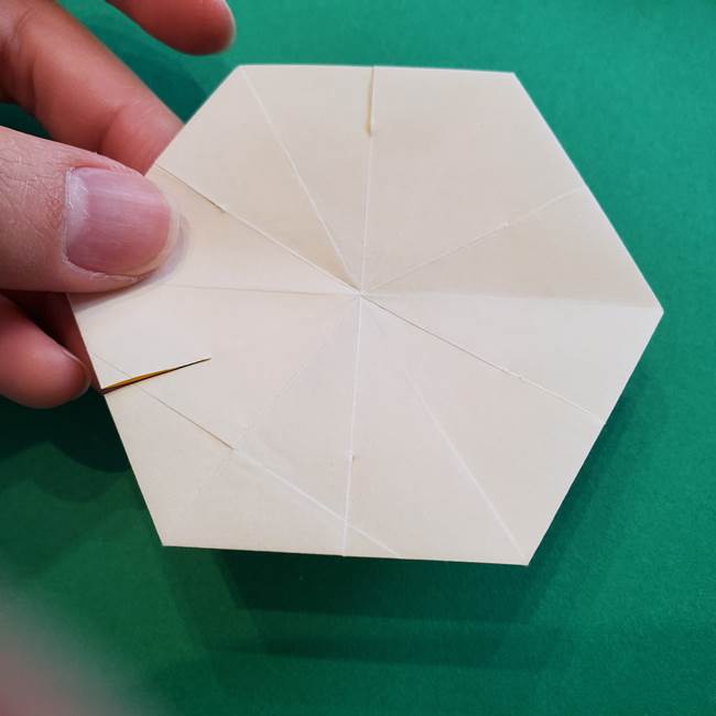 水仙の折り紙 平面の折り方作り方②花(53)