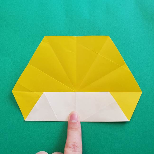 水仙の折り紙 平面の折り方作り方②花(6)