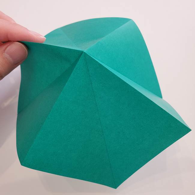 紫陽花の折り紙 葉っぱの作り方折り方(10)