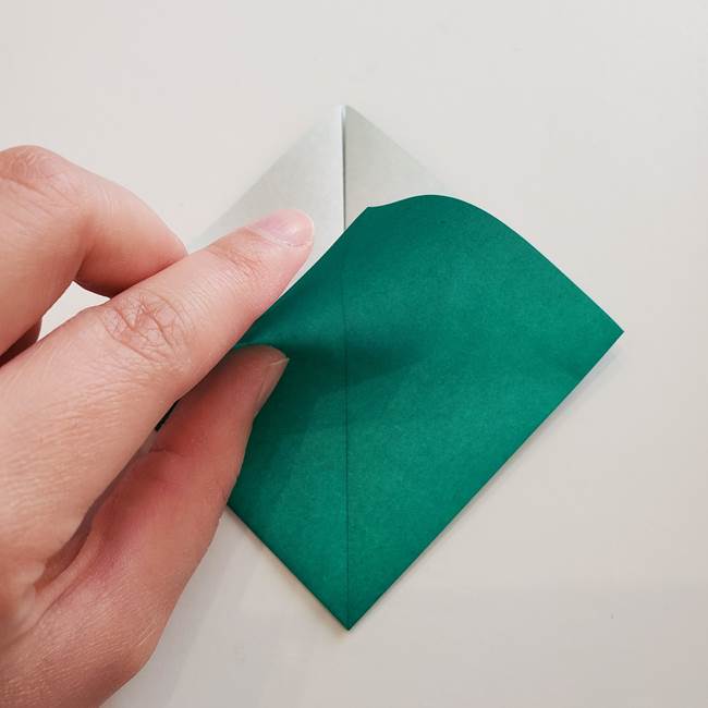 紫陽花の折り紙 葉っぱの作り方折り方(11)