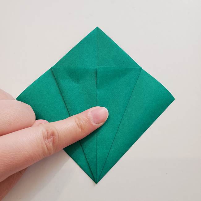 紫陽花の折り紙 葉っぱの作り方折り方(12)