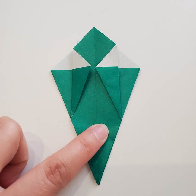 紫陽花の折り紙 葉っぱの作り方折り方(26)