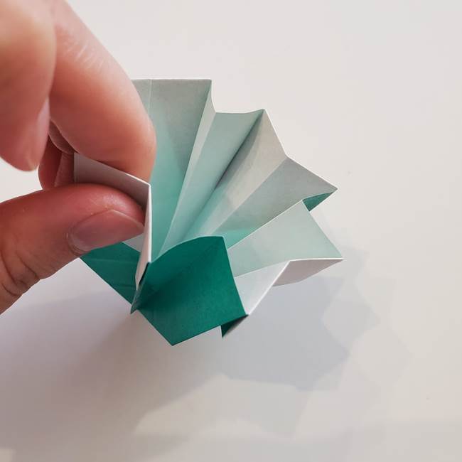 紫陽花の折り紙 葉っぱの作り方折り方(47)